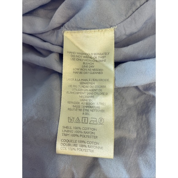 Anthropologie Maeve Asymmetrical Blue knee 3D shirt Dress Cotton Plus 3X Popover - Picture 9 of 10